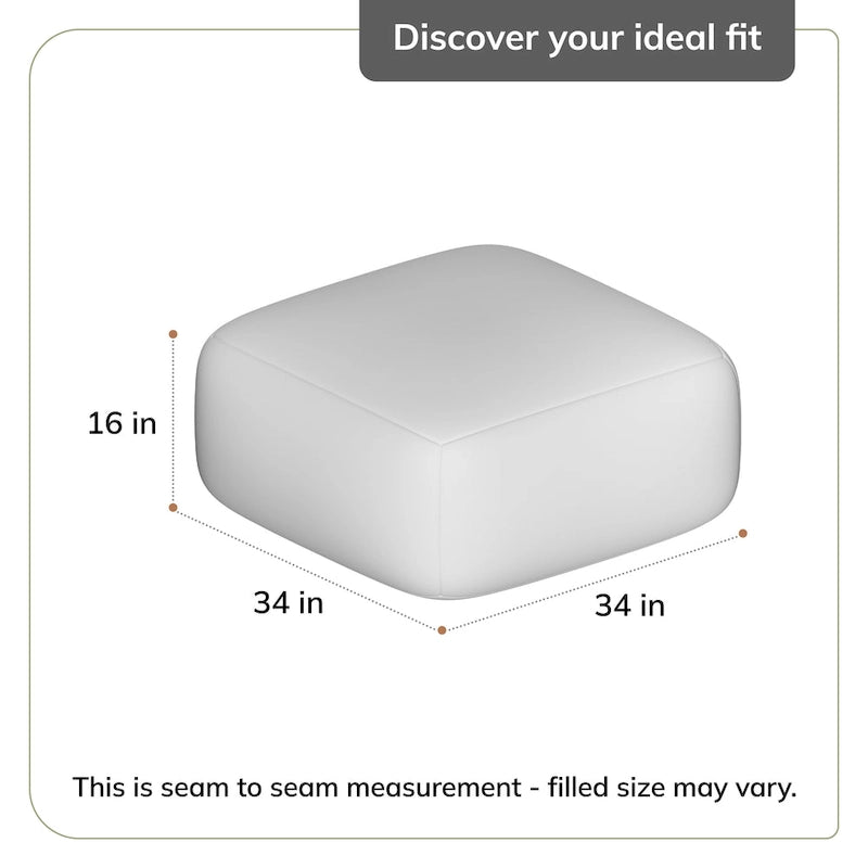 Pouf ottoman carré beige surdimensionné en mélange de coton tufté repose-pieds