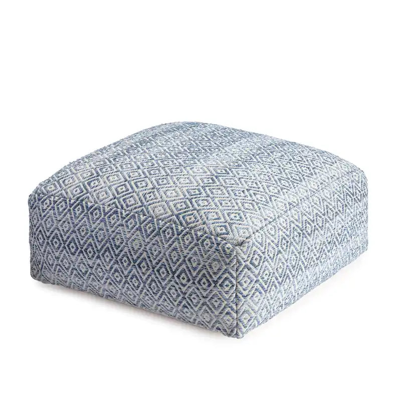 Pouf ottoman carré beige surdimensionné en mélange de coton tufté repose-pieds
