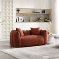 Causeuse d'appoint capitonnée en chenille avec coussins marron rouge vert