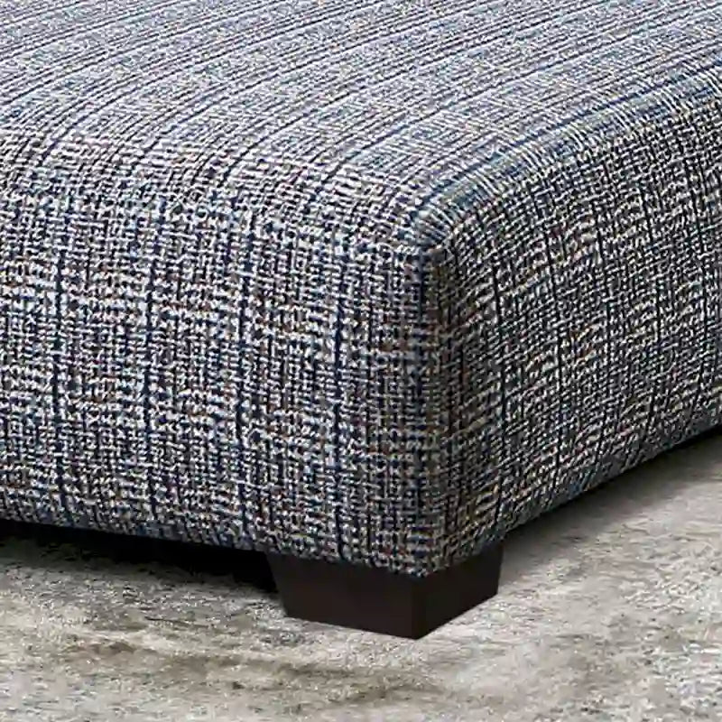 Repose-pieds carré contemporain en tissu tissé multicolore avec pieds coniques