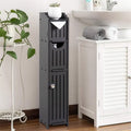 Meuble de Rangement Salle de Bain Étroit avec Porte et Tiroir, Noir ou Blanc